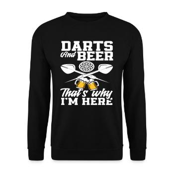 Dart Und Bier Deshalb Bin Ich Hier - Unisex Pullover - Schwarz - Vorne - Alina (178cm) & Michal (187cm)