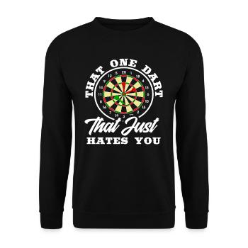 Dart Dart Dart Player Gift - Unisex Sweatshirt - black - Front - Alina (178cm) & Michal (187cm)
