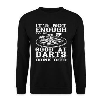 Dart Guter Dartspieler Bier Trinker - Unisex Pullover - Schwarz - Vorne - Alina (178cm) & Michal (187cm)