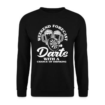 Wochenendevorhersage Dart Dartspieler - Unisex Pullover - Schwarz - Vorne - Alina (178cm) & Michal (187cm)