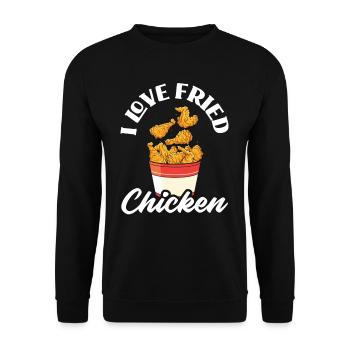 I Love Fried Chicken - Unisex Sweatshirt - black - Front - Alina (178cm) & Michal (187cm)