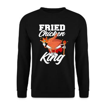 Fried Chicken King - Unisex Sweatshirt - black - Front - Alina (178cm) & Michal (187cm)
