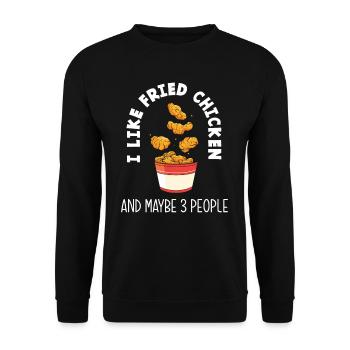 Fried Chicken Love Fast Food - Unisex Sweatshirt - black - Front - Alina (178cm) & Michal (187cm)