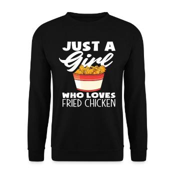 Only One Girl Loves Fried Chicken - Unisex Sweatshirt - black - Front - Alina (178cm) & Michal (187cm)