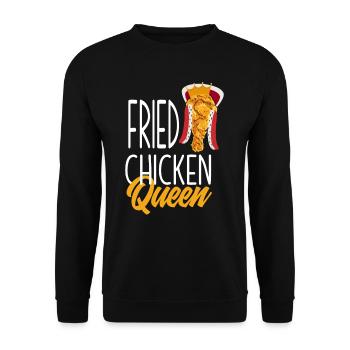 Fried Chicken Queen - Unisex Sweatshirt - black - Front - Alina (178cm) & Michal (187cm)