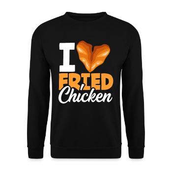 Heart Love Fried Chicken - Unisex Sweatshirt - black - Front - Alina (178cm) & Michal (187cm)