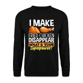 Fried Chicken Superpower - Unisex Sweatshirt - black - Front - Alina (178cm) & Michal (187cm)