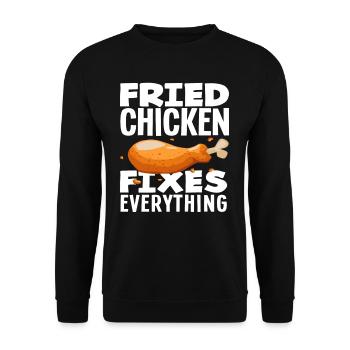 Le poulet frit résout tous les problèmes - Sweat-shirt Unisexe - noir - Devant - Alina (178cm) & Michal (187cm)