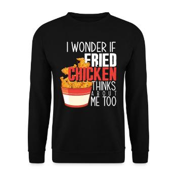 Fried Chicken Gift Saying - Unisex Sweatshirt - black - Front - Alina (178cm) & Michal (187cm)