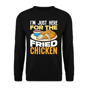 Only here for Fried Chicken - Unisex Sweatshirt - black - Front - Alina (178cm) & Michal (187cm)