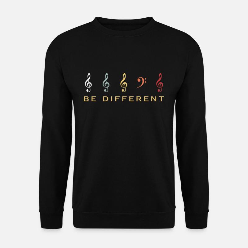 Clé de Fa Musicien Be Different Piano Retro - Sweat-shirt Unisexe - noir