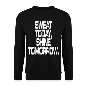 Sweat Today Shine Tomorrow Training Sport Fitness - Unisex Sweatshirt - black - Front - Alina (178cm) & Michal (187cm)