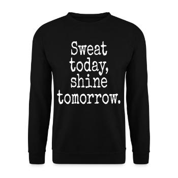 Transpirer aujourd’hui Briller demain Entraînement Sport Fitness - Sweat-shirt Unisexe - noir - Devant - Alina (178cm) & Michal (187cm)