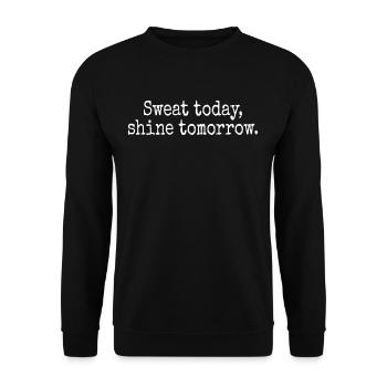 Transpirer aujourd’hui Briller demain Entraînement Sport Fitness - Sweat-shirt Unisexe - noir - Devant - Alina (178cm) & Michal (187cm)