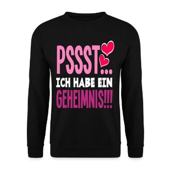 Geheimnis Ich werde große Schwester Schwanger - Unisex Pullover - Schwarz - Vorne - Alina (178cm) & Michal (187cm)