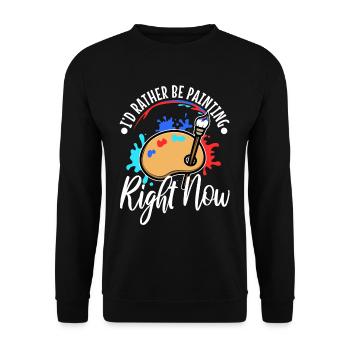 I'd rather be painting - Unisex Sweatshirt - black - Front - Alina (178cm) & Michal (187cm)