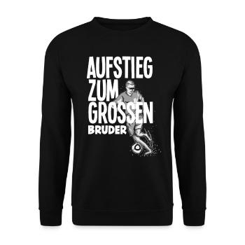Ich Werde Großer Bruder Fußball Junge Geburt - Unisex Pullover - Schwarz - Vorne - Alina (178cm) & Michal (187cm)