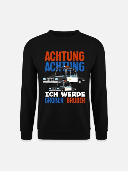 Ich Werde Großer Bruder Polizei Sohn Schwanger - Unisex Pullover - Schwarz