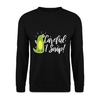 Careful i snap alligator - Unisex Pullover - Schwarz - Vorne - Alina (178cm) & Michal (187cm)