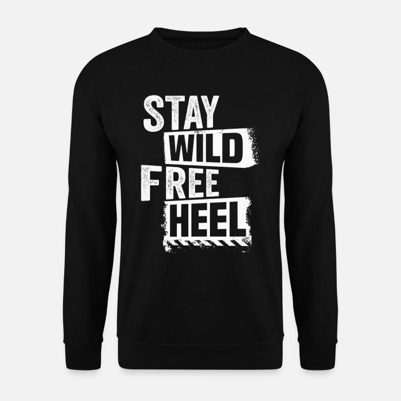 Tourenski Wild Telemark Ski Ferse Frei - Free Heel - Unisex Pullover - Schwarz