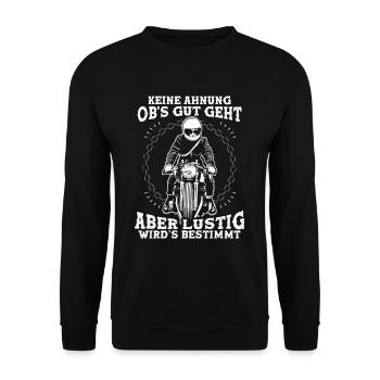Je ne sais pas si ça va bien se passer mais ça va être une moto - Sweat-shirt Unisexe - noir - Devant - Alina (178cm) & Michal (187cm)