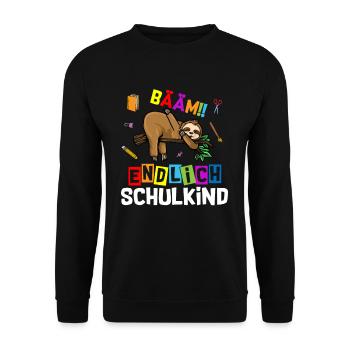 Bääm enfin écolier paresseux - Sweat-shirt Unisexe - noir - Devant - Alina (178cm) & Michal (187cm)