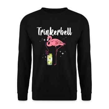 Trinkerbell Flamingo - Unisex Pullover - Schwarz - Vorne - Alina (178cm) & Michal (187cm)