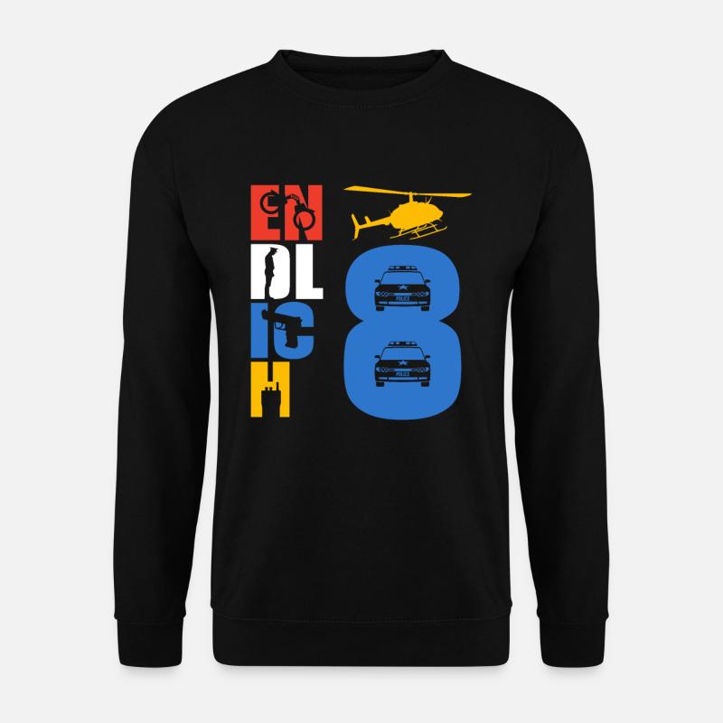Endlich 8 Polizei - Unisex Pullover - Schwarz