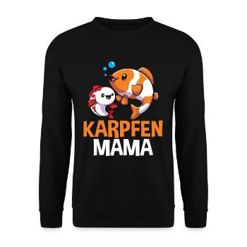 Karpfen Mama - Unisex Pullover - Schwarz - Vorne - Alina (178cm) & Michal (187cm)