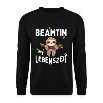 Beamtin auf Lebenszeit - Unisex Pullover - Schwarz - Vorne - Alina (178cm) & Michal (187cm)