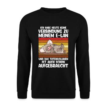 Ich Habe Heute Keine Verbindung Zu Meinem ELan - Unisex Pullover - Schwarz - Vorne - Alina (178cm) & Michal (187cm)