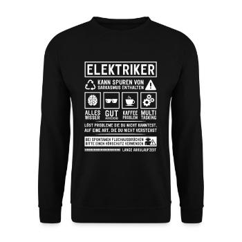 Kann Spuren von Sarkasmus enthalten - Unisex Pullover - Schwarz - Vorne - Alina (178cm) & Michal (187cm)