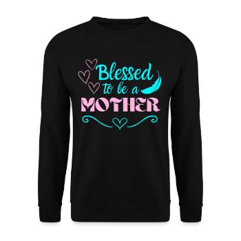 Béni d’être une maman meilleure citation de maman - Sweat-shirt Unisexe - noir - Devant - Alina (178cm) & Michal (187cm)