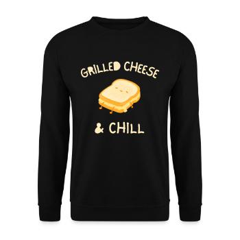 Sandwich amusant au fromage grillé et chill - Sweat-shirt Unisexe - noir - Devant - Alina (178cm) & Michal (187cm)