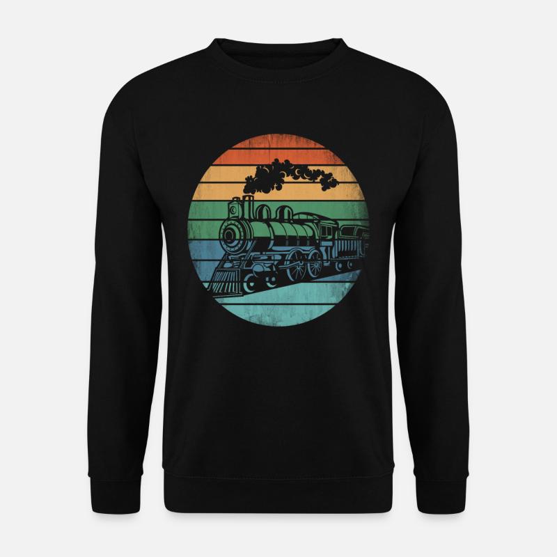 Retro Lokomotive - Unisex Pullover - Schwarz