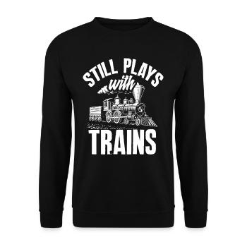 Kind Jungs Mann Zugführer Züge - Unisex Pullover - Schwarz - Vorne - Alina (178cm) & Michal (187cm)