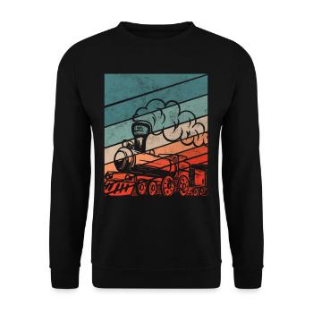 Retro Train Driver Train Trains Hobby Gift - Unisex Sweatshirt - black - Front - Alina (178cm) & Michal (187cm)