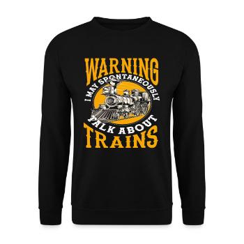 Warning parle spontanément des trains - Sweat-shirt Unisexe - noir - Devant - Alina (178cm) & Michal (187cm)