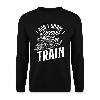 Zug Liebhaber Züge Schnarchen - Unisex Pullover - Schwarz - Vorne - Alina (178cm) & Michal (187cm)