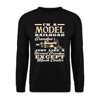 Chemin de fer miniature grand-père - Sweat-shirt Unisexe - noir - Devant - Alina (178cm) & Michal (187cm)