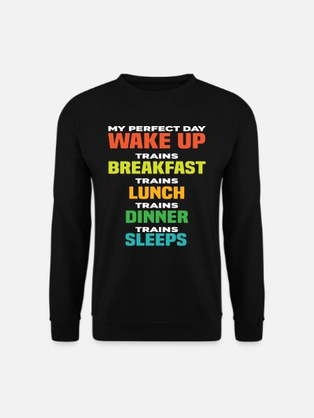 Perfekter Tag Züge Zug Eisenbahn - Unisex Pullover - Schwarz