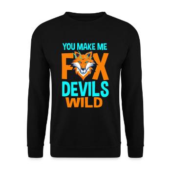 You make me fox Devils wild - Unisex Sweatshirt - black - Front - Alina (178cm) & Michal (187cm)