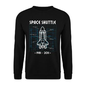 Space Shuttle, Rocket, Blueprint, Space, Astronaut - Unisex Sweatshirt - black - Front - Alina (178cm) & Michal (187cm)