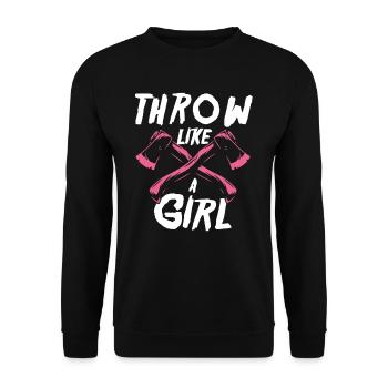 Axe Thrower Axe Throwing Hobby Sports - Unisex Sweatshirt - black - Front - Alina (178cm) & Michal (187cm)
