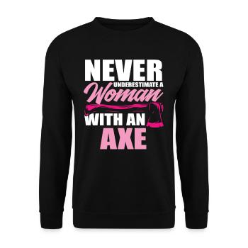 Axe Thrower Axe Throw Sports Wife Gift - Unisex Sweatshirt - black - Front - Alina (178cm) & Michal (187cm)