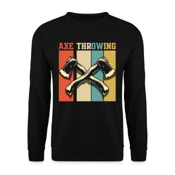 Axe Throw Axe Throwing Sports Hobby Gift - Unisex Sweatshirt - black - Front - Alina (178cm) & Michal (187cm)