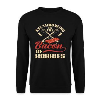Axe Throwing Axe Throwing Bacon Sport - Unisex Sweatshirt - black - Front - Alina (178cm) & Michal (187cm)