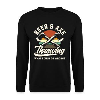 Axe Throw Axe Throw Beer Axe - Unisex Sweatshirt - black - Front - Alina (178cm) & Michal (187cm)