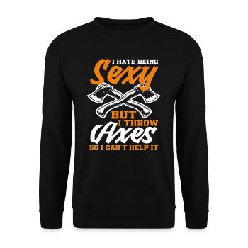 Axtwurf Axt Werfen Mann Frau Geschenk - Unisex Pullover - Schwarz - Vorne - Alina (178cm) & Michal (187cm)