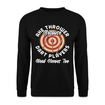 Axe Throwing Axe Throwing Sports Passion - Unisex Sweatshirt - black - Front - Alina (178cm) & Michal (187cm)